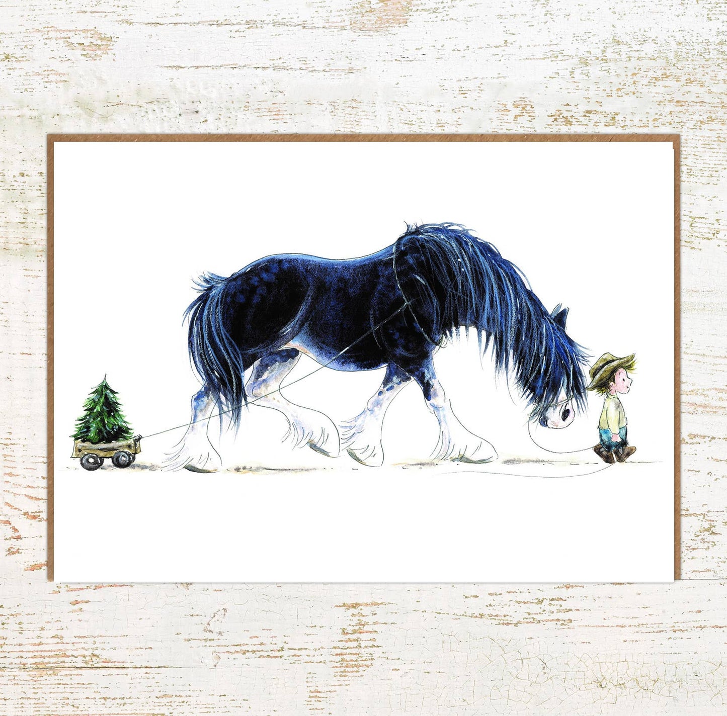 All Ye Faithful Christmas Card - Heavy Horse Holiday Card