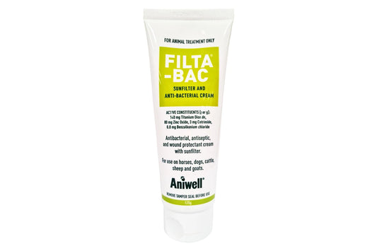 Tube of Aniwell Filta-Bac cream on a white background