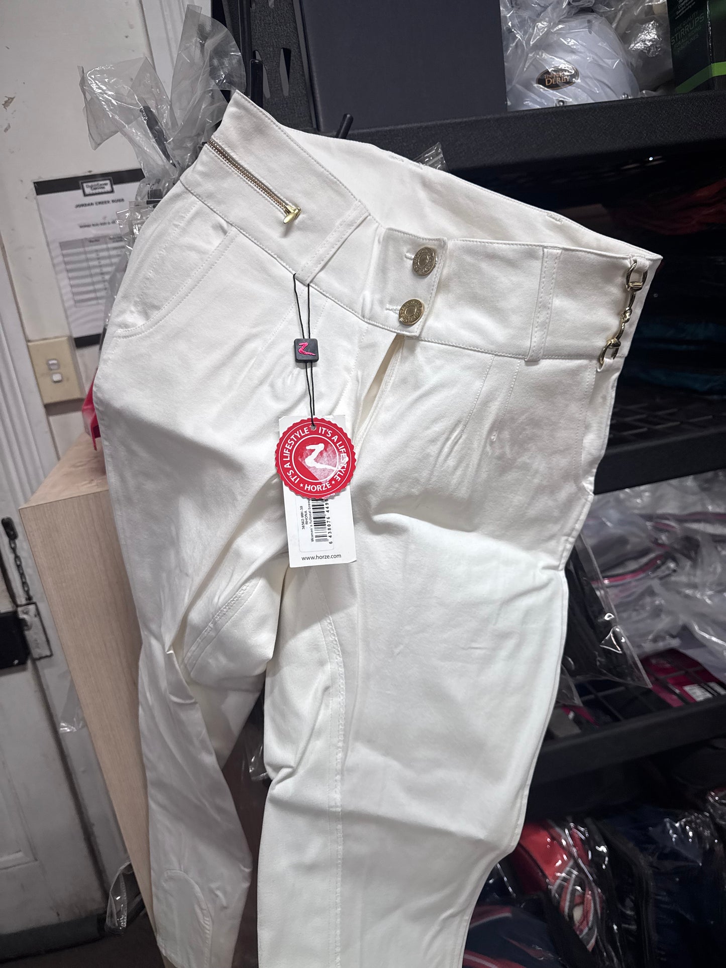 Horze White Fullseat Breeches size 10