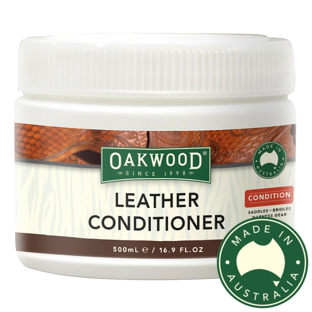 Jar of Oakwood leather conditioner on a white background