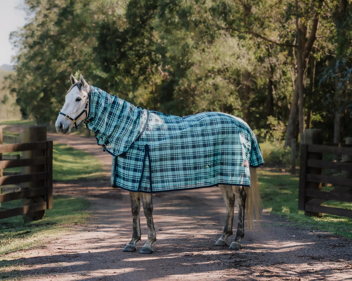 Kool Master PVC Shade Mesh Combo - Turquoise/Navy