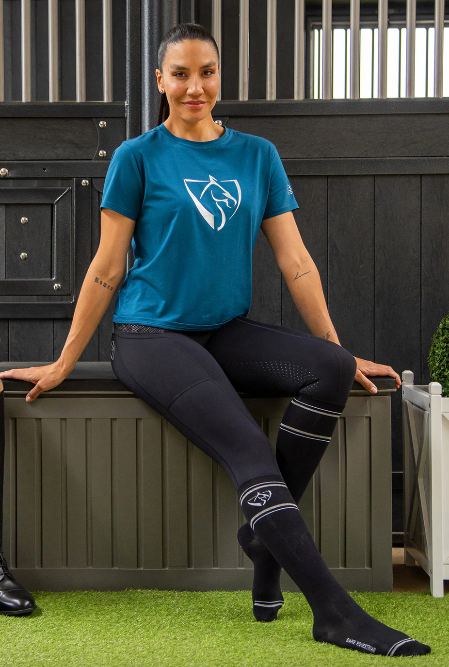 BARE Silver Logo T-Shirt - Petrol