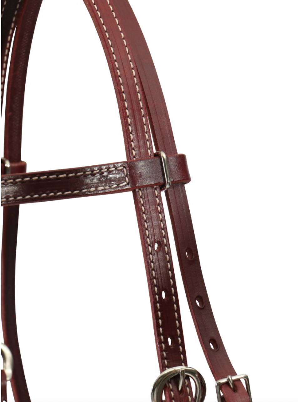 Weaver 5/8" Latigo Headstall - Burgundy