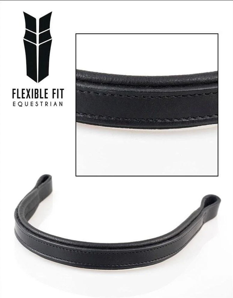 Plain Flat Padded - Black Browband