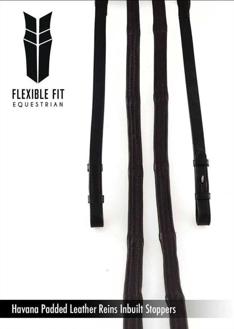 Padded Leather 5/8 Billets Havana Reins