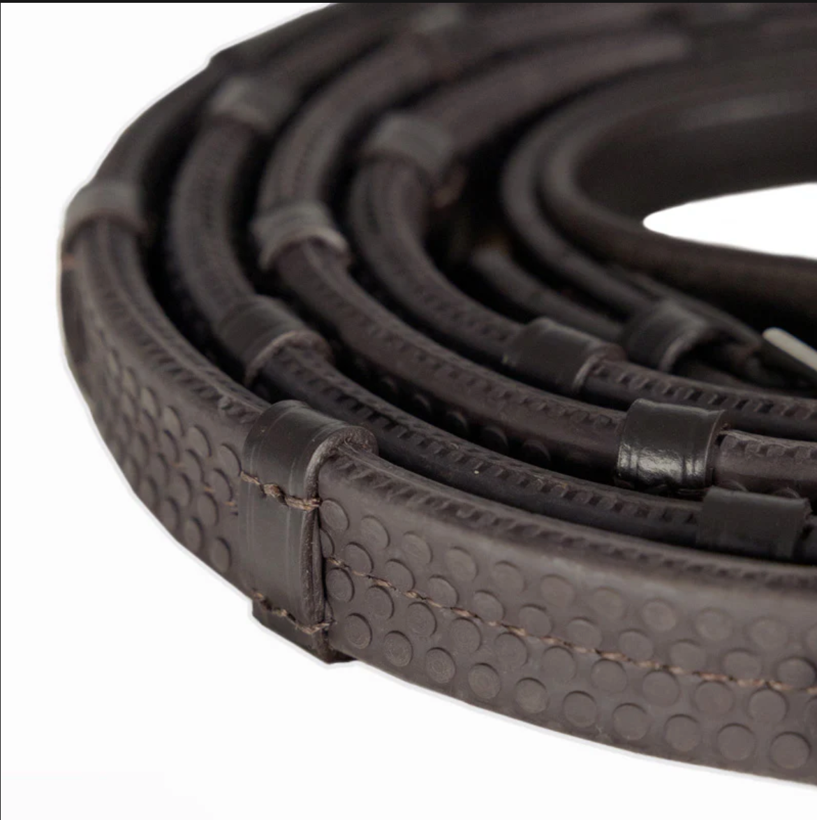 Rubber Grip Split HAVANA Reins - FULL