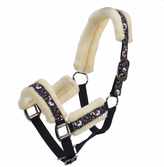 Bambino Nylon Unicorn Halter - Navy Unicorn FULL