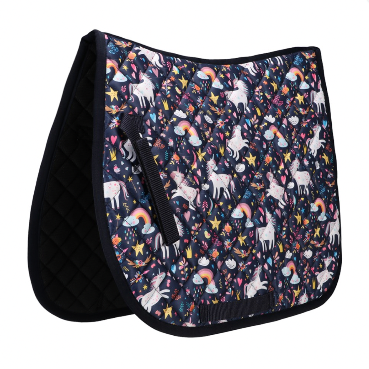Bambino Pony Saddle Pad - Navy Unicorn