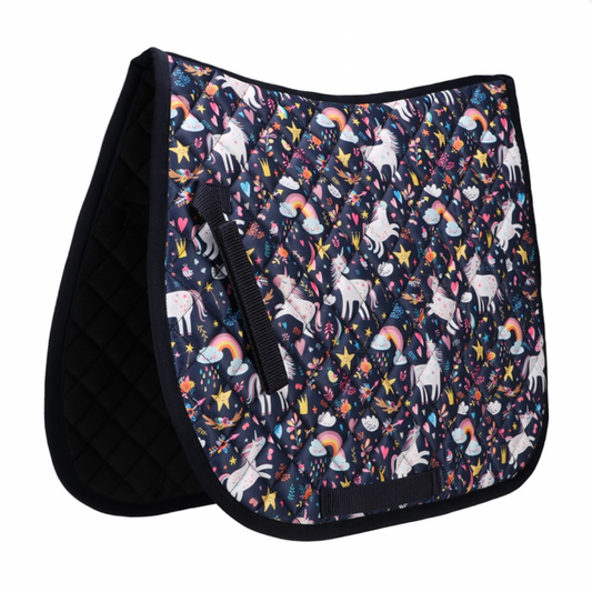 Bambino Pony Saddle Pad - Navy Unicorn