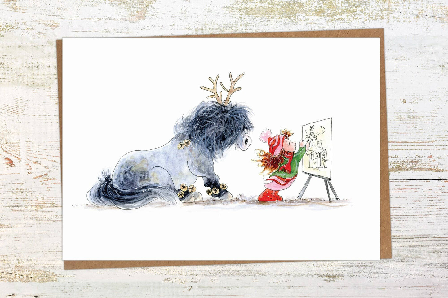 Santa's Helper - Pony Christmas Card - A6 Holiday Greetings