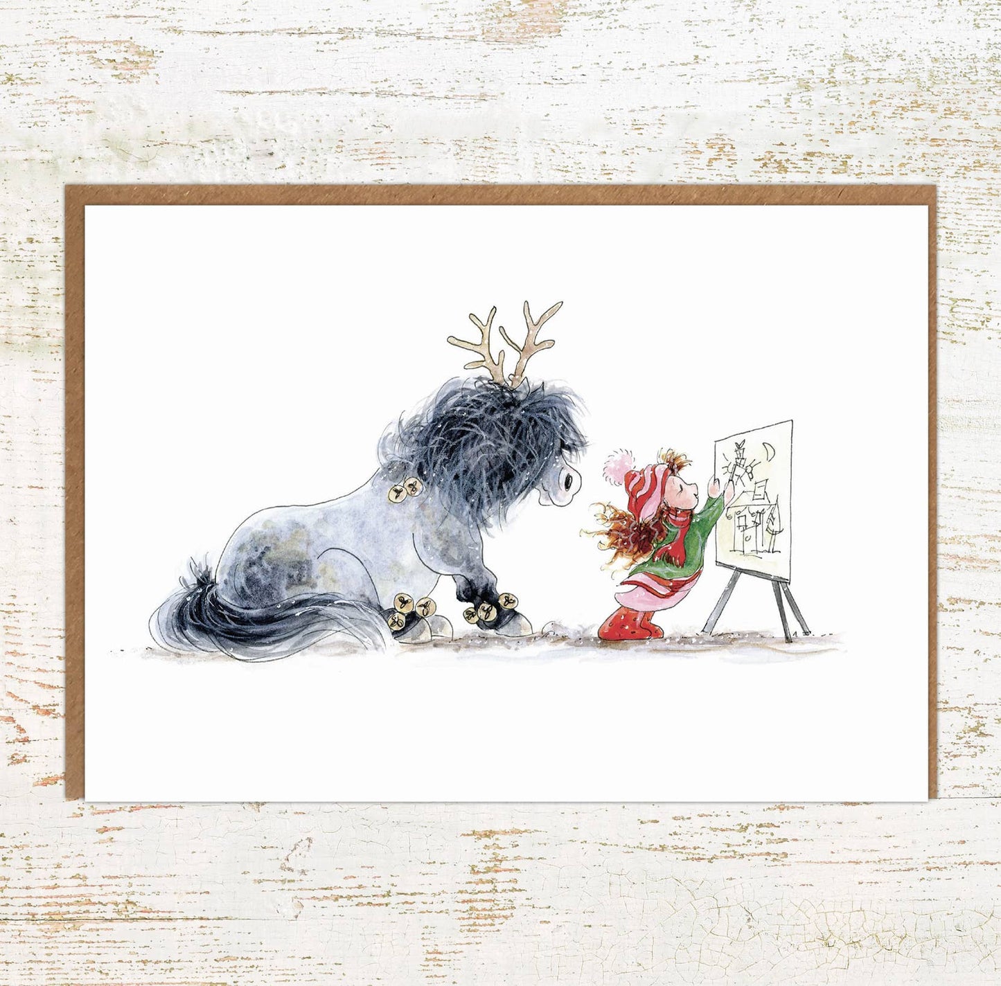 Santa's Helper - Pony Christmas Card - A6 Holiday Greetings