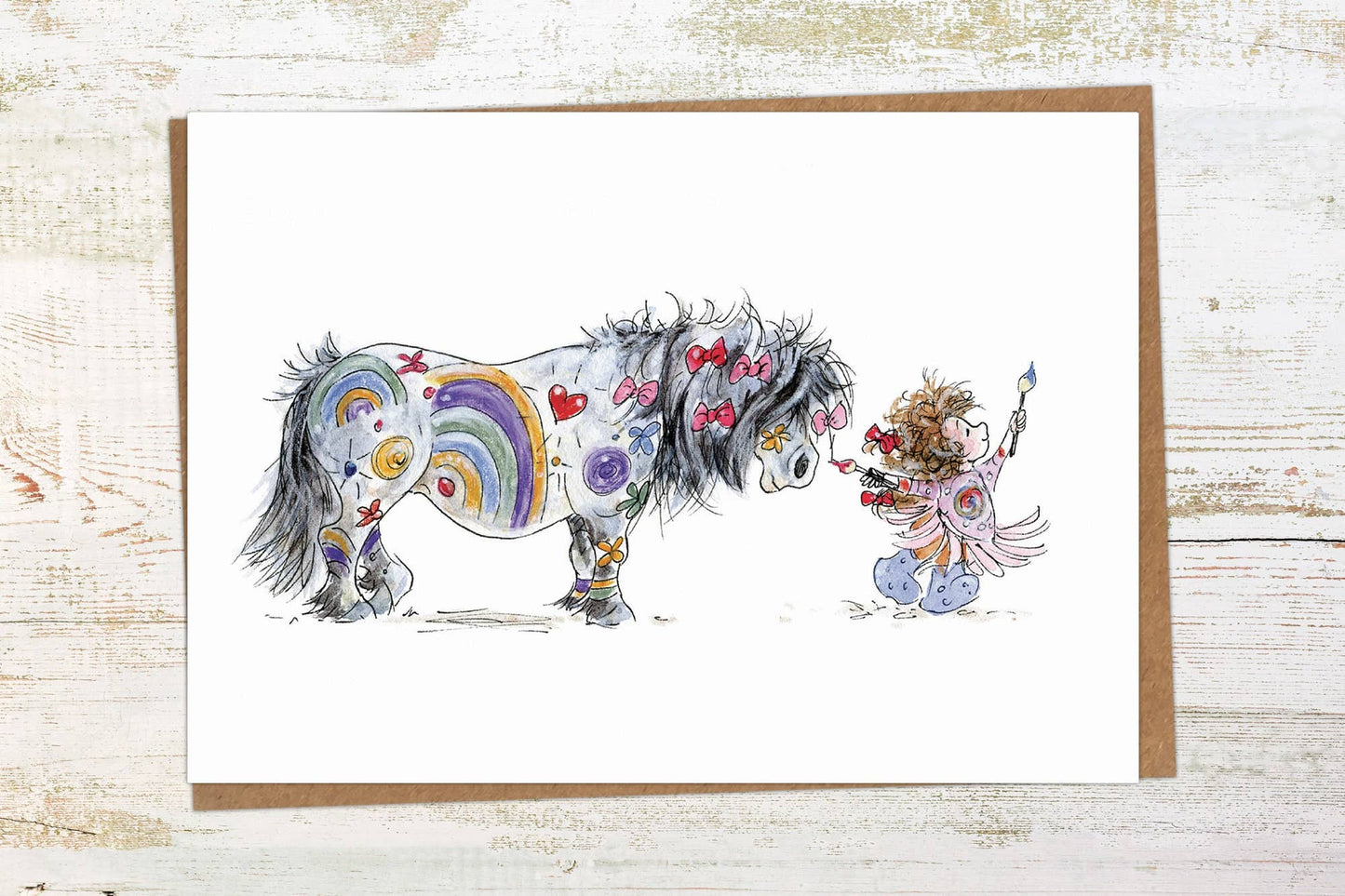 Painted Pony - Pony And Child Greeting Card / Birthday Card