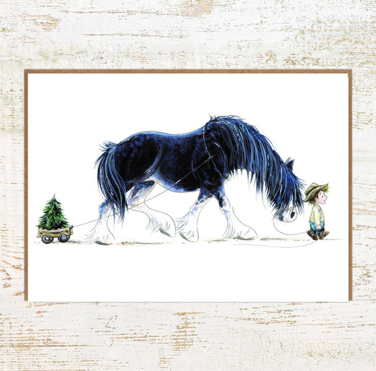All Ye Faithful Christmas Card - Heavy Horse Holiday Card