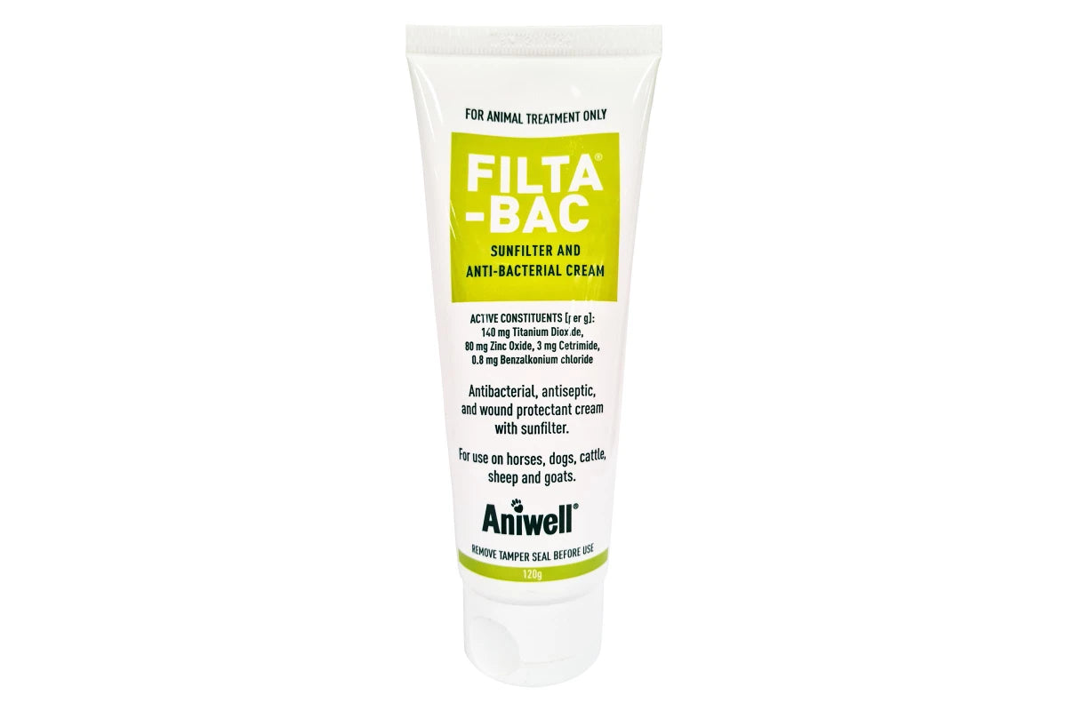 Tube of Aniwell Filta-Bac cream on a white background