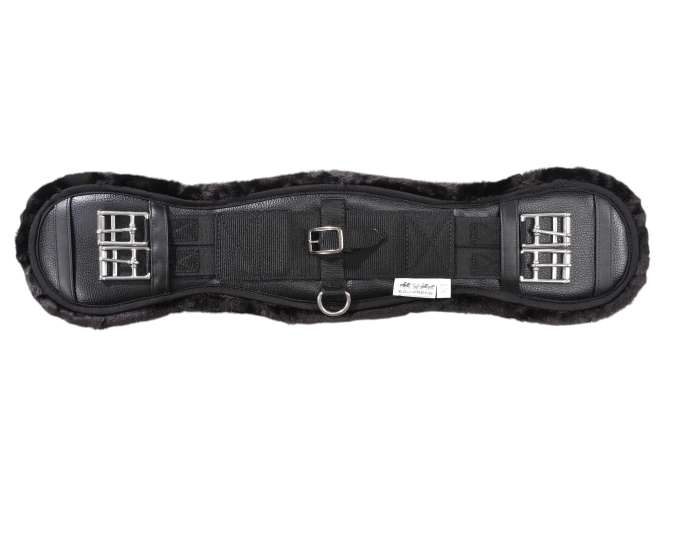 Equi-Prene Dressage Girth w/Elastic & Fleece - Black