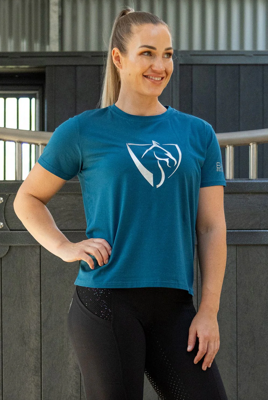 BARE Silver Logo T-Shirt - Petrol