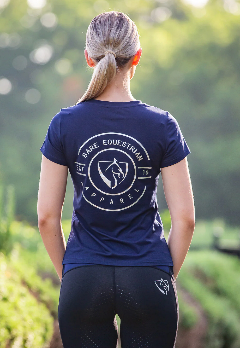 BARE Emblem T-Shirt - Navy and Silver