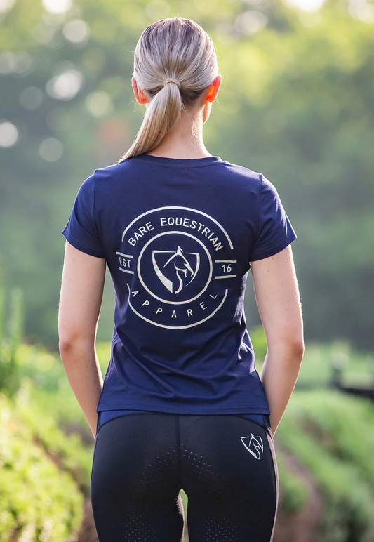 BARE Emblem T-Shirt - Navy and Silver