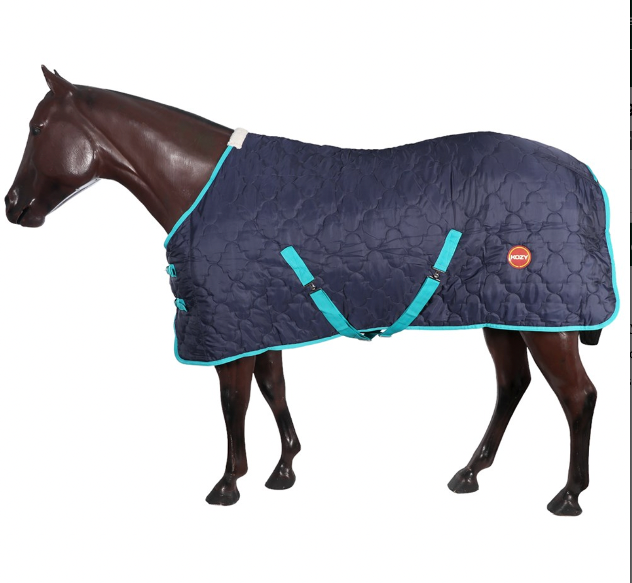 Kozy 420D Quilted Stable Rug - Navy/Teal