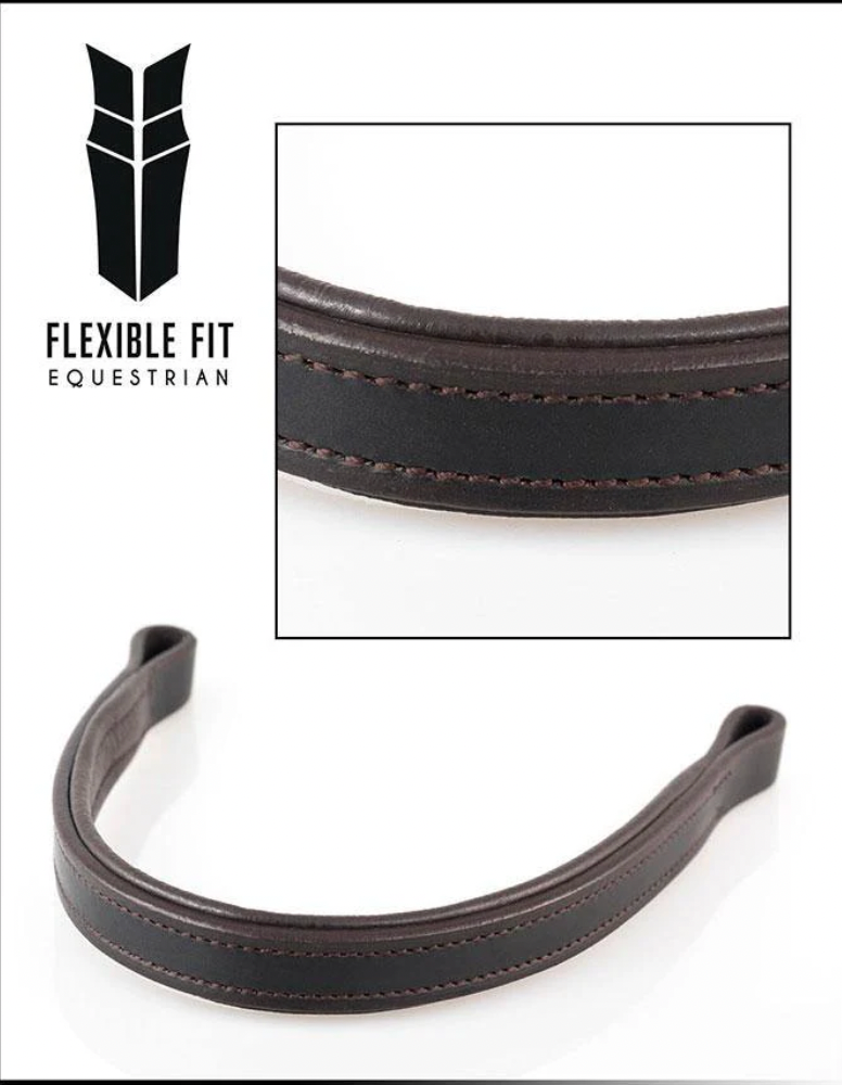 Plain Flat Padded - Havana Browband