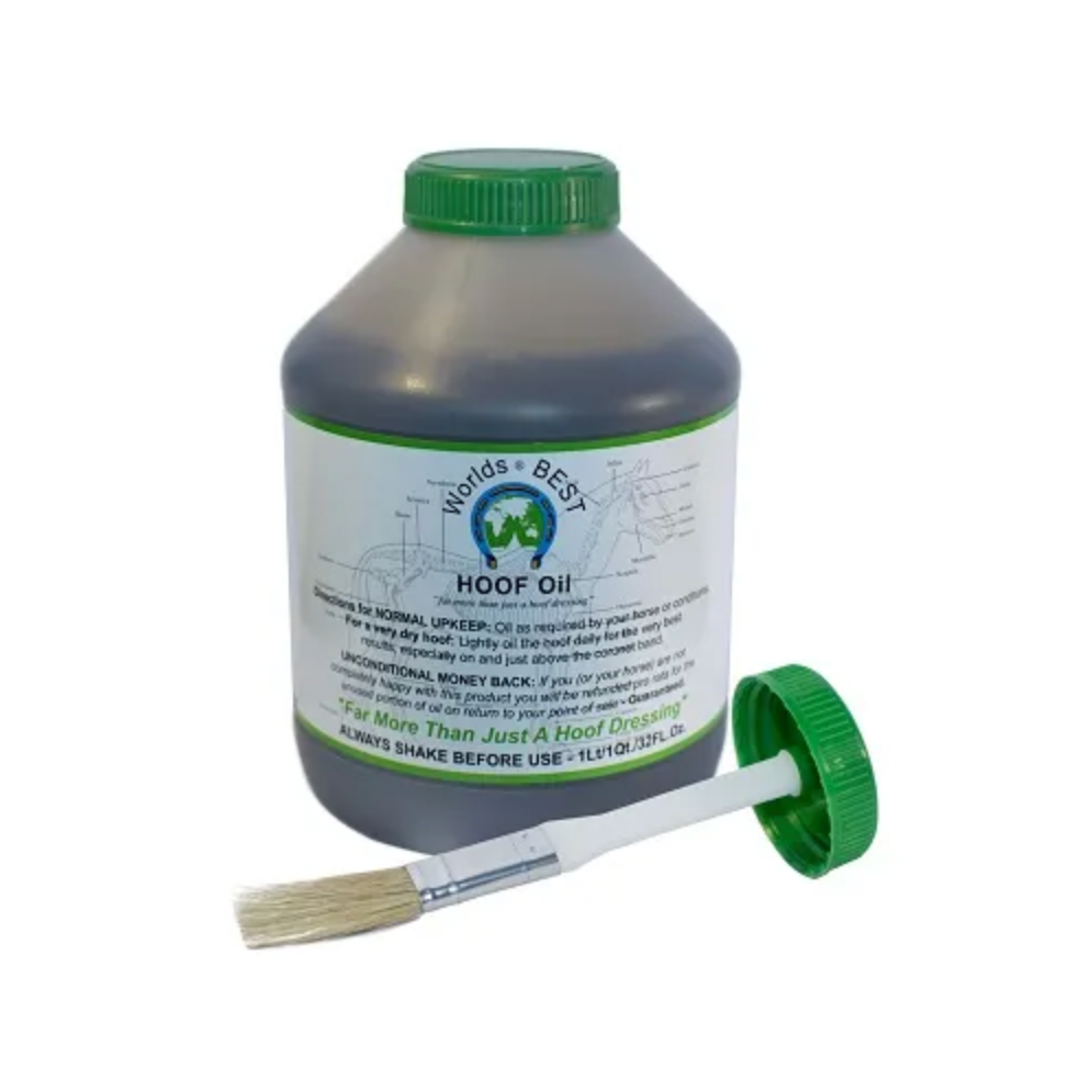 WORLDS BEST HOOF OIL 1L JAR WITH BRUSH
