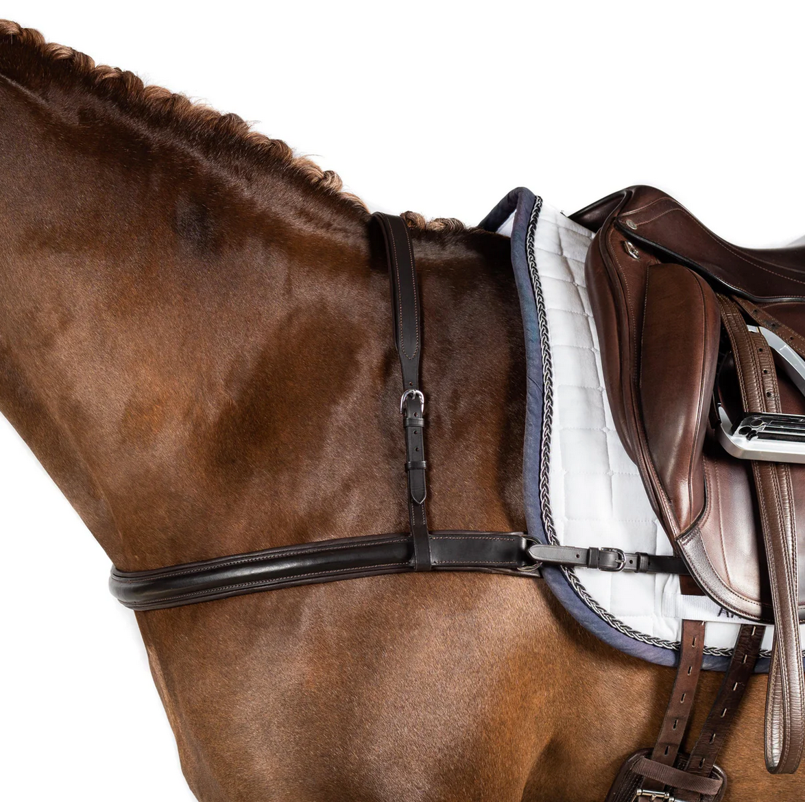 Dressage Straight Breastplate - Brown