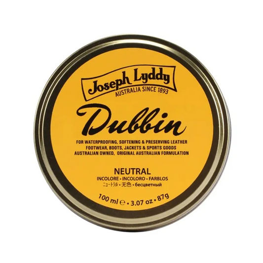 Tin of Joseph Lyddy Dubbin on a white background