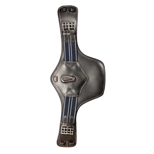 Anatomical Short Stud Girth - Blue & White Elastic  - Havana