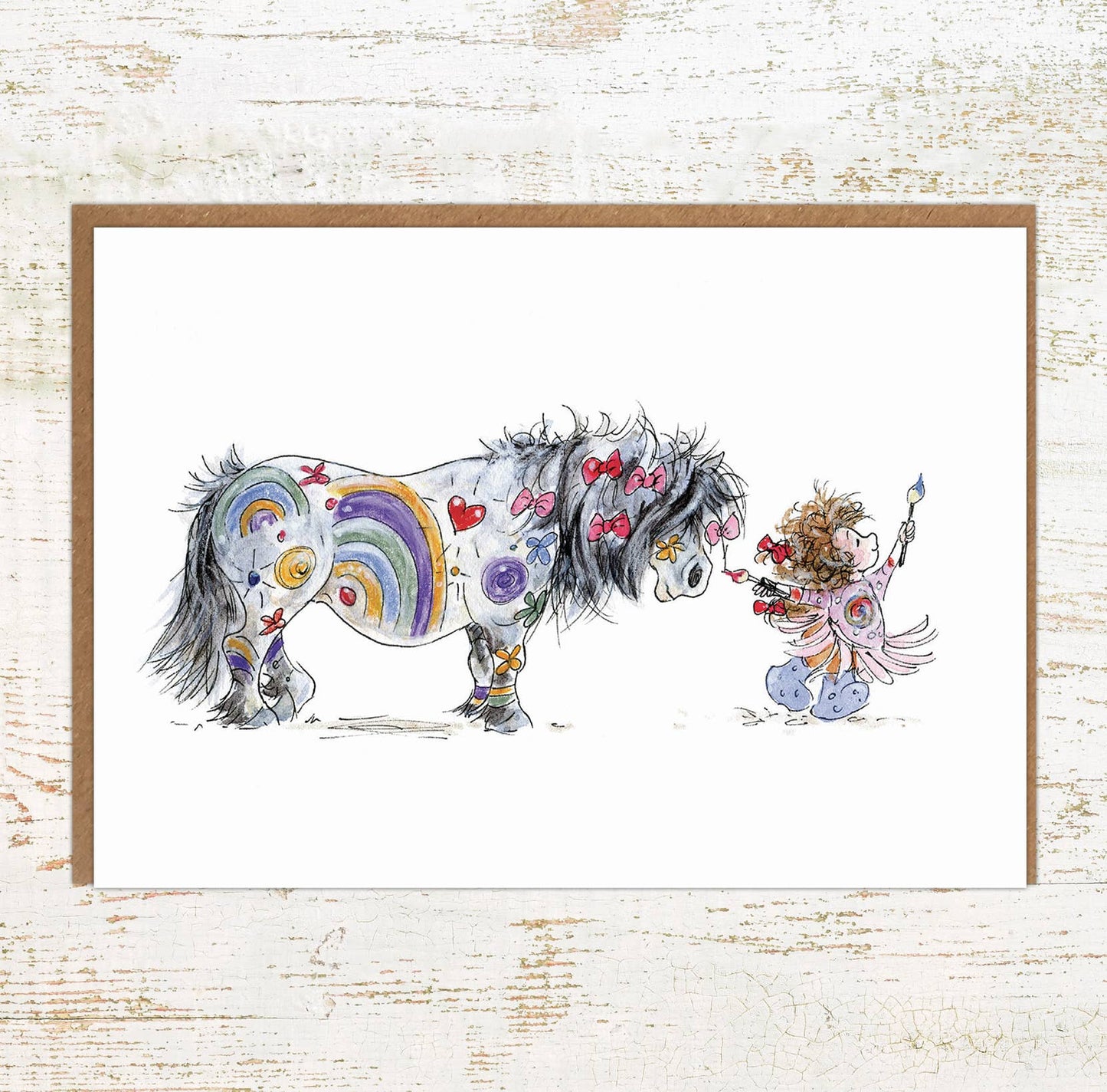 Painted Pony - Pony And Child Greeting Card / Birthday Card